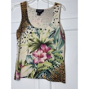 Colette Mordo Tan Pink Animal Print Soft Stretch Tank Women S Tropical Travel